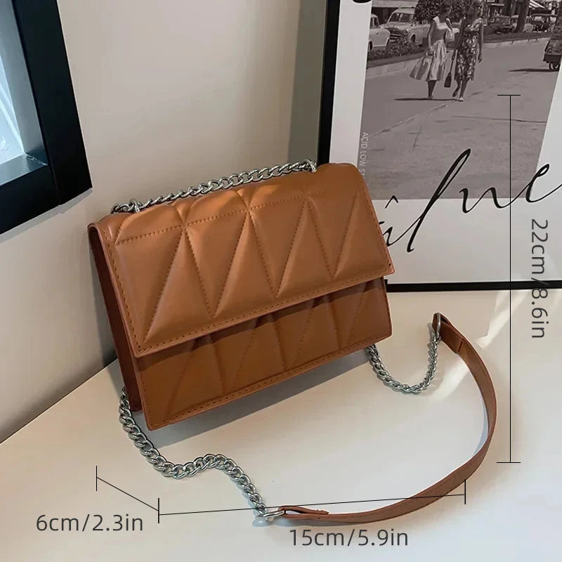 Designer Fashion Women Shoulder Bag Ladies PU Leather Handle Handbags Chain Strap Crossbody Bags for Women