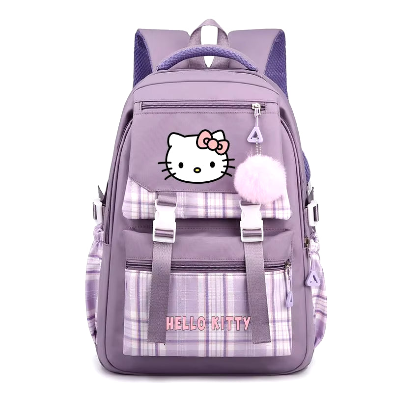 New Hello Kitty Student Backpack Fashionable High Quality Nylon Women'S Backpack Cartoon Large Capacity Girls' School Bag