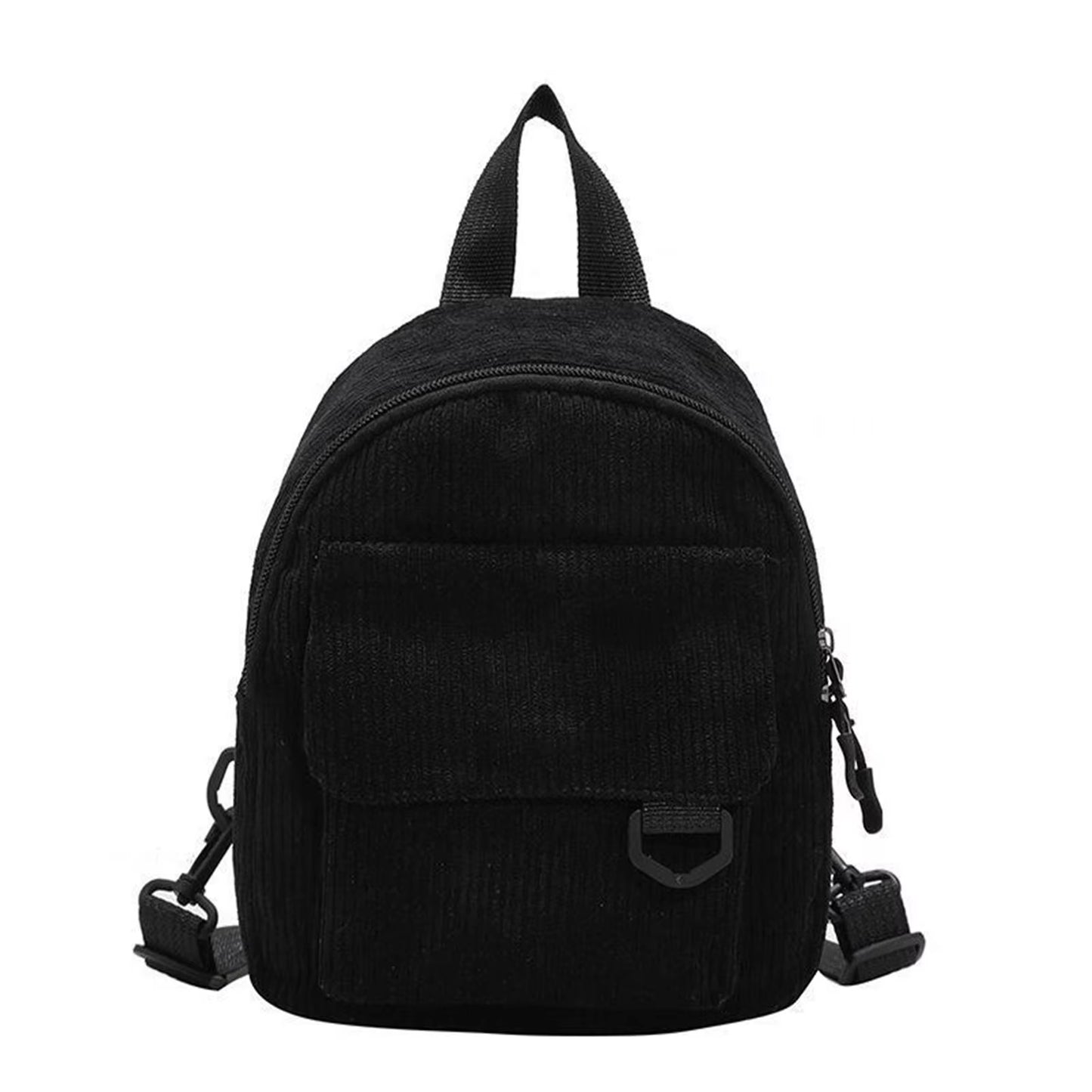 Fashion Women'S Mini Backpack Fashion Solid Color Corduroy Small Simple Casual Traveling Large Capacity Bookbag Female Schoolbag