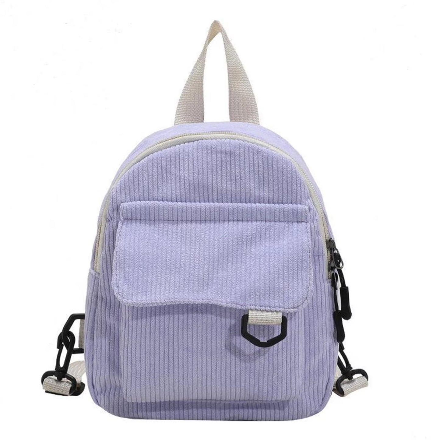 Fashion Women'S Mini Backpack Fashion Solid Color Corduroy Small Simple Casual Traveling Large Capacity Bookbag Female Schoolbag