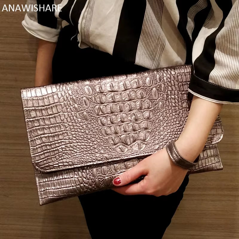 Women Day Clutches Bags Alligator Crossbody Bags for Women Shoulder Bags Women Leather Handbags