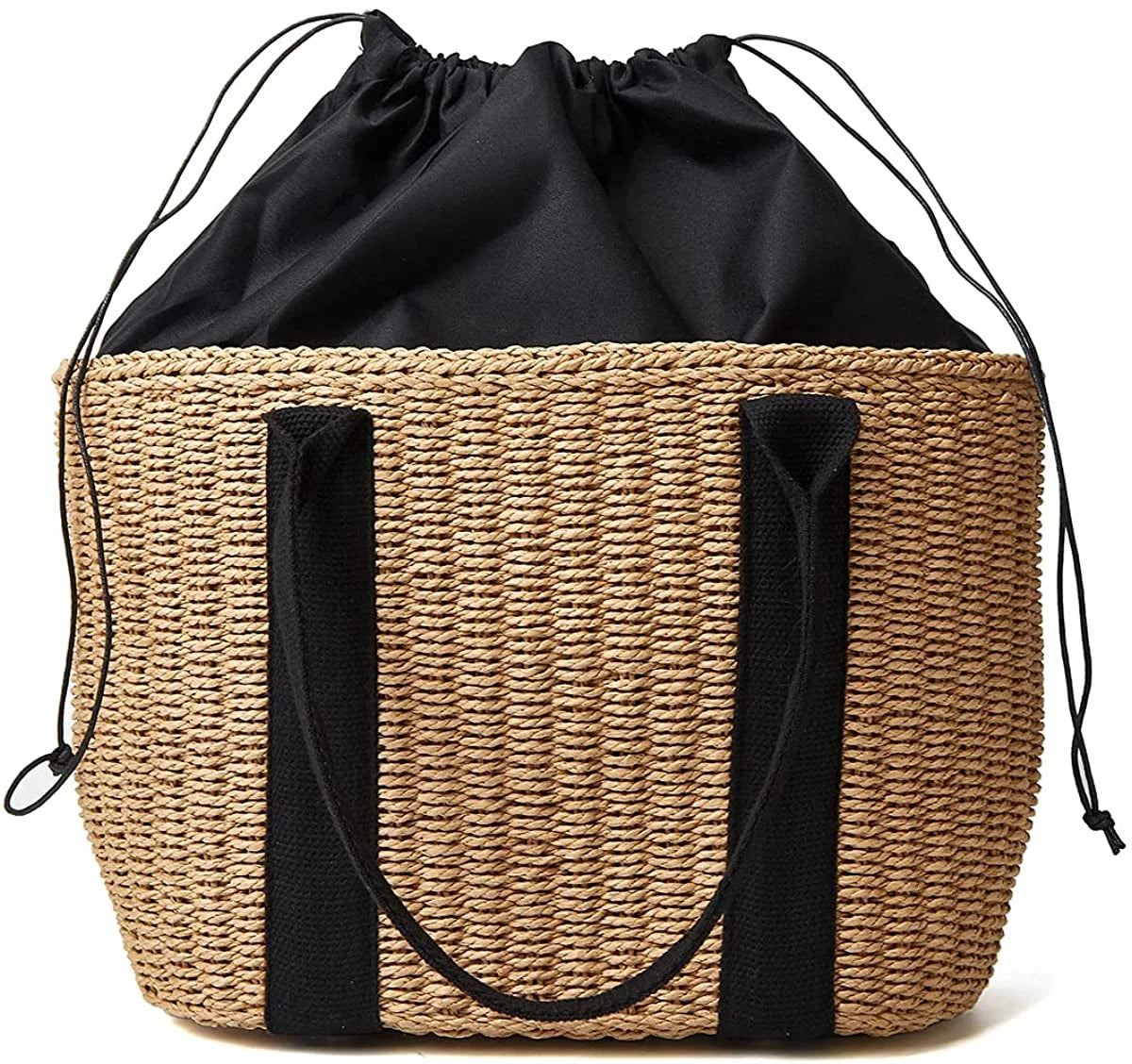 Women Straw Bags Summer Beach Large Tote Bag Handmade Woven Shoulder Crossbody Handbag