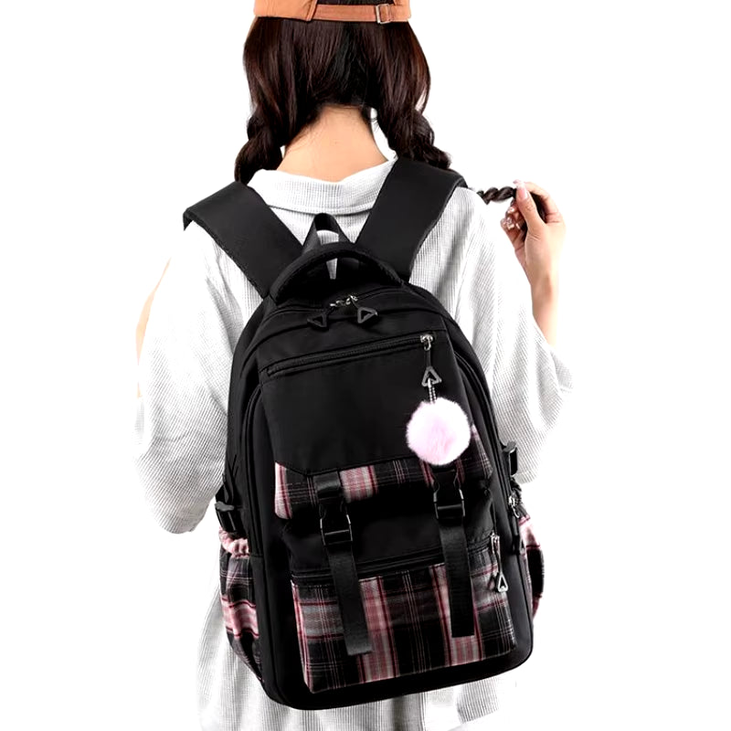 New Hello Kitty Student Backpack Fashionable High Quality Nylon Women'S Backpack Cartoon Large Capacity Girls' School Bag