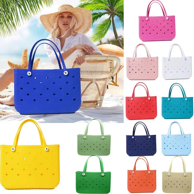 XL Bogg Bag Fashion Mommy Diaper Storage Baskets Washable Handbag EVA Summer Beach Bags Large Capacity Travel Bag for Picnic