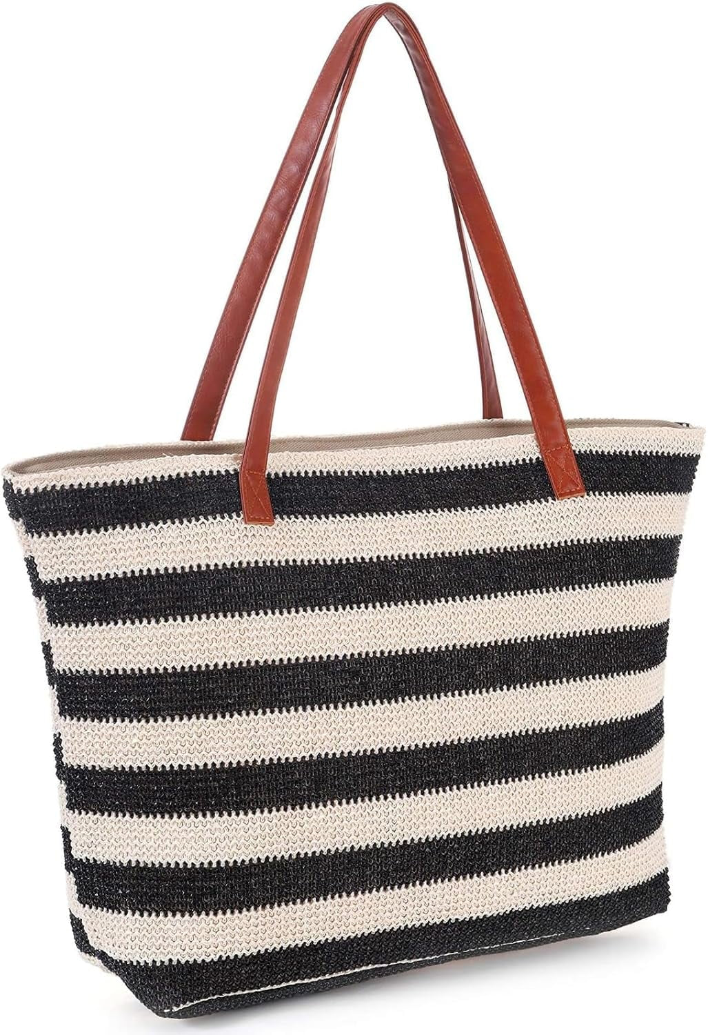 Large Woven Tote Bag for Women, Boho Straw Shoulder Bag Handbag for Shopping Holiday Travel