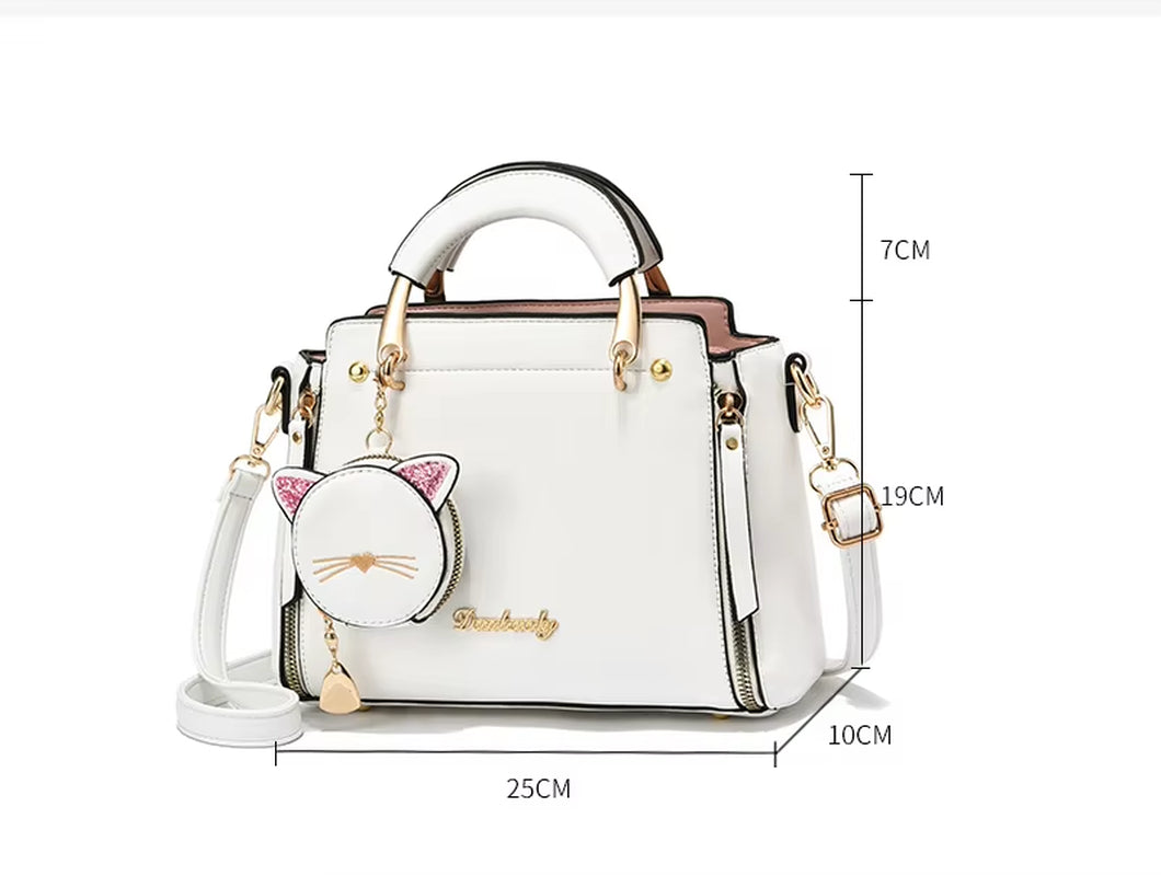 New Trendy Fashion Handbags Atmospheric All-Match Ladies Shoulder Bag Messenger Bag Cat Coin Purse Headphone Bag 2023