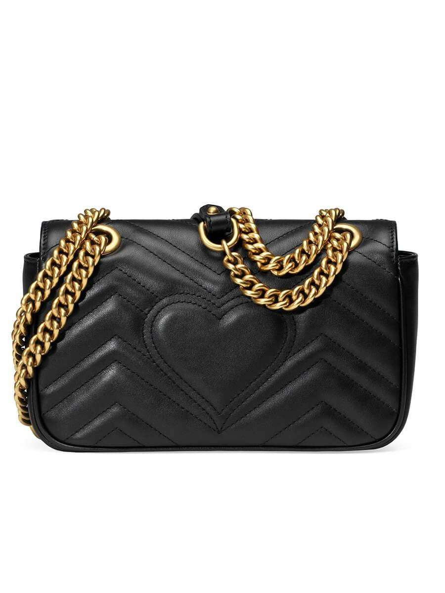 GG Marmont Mini Matelassé Black Leather Shoulder Bag