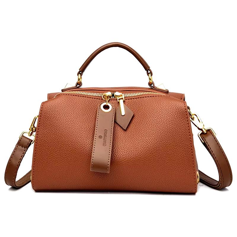 High Quality Solid Color Leather Shoulder Crossbody Bag for Women 2023 Luxury Women'S Handbag Designer Female Messenger Tote Sac