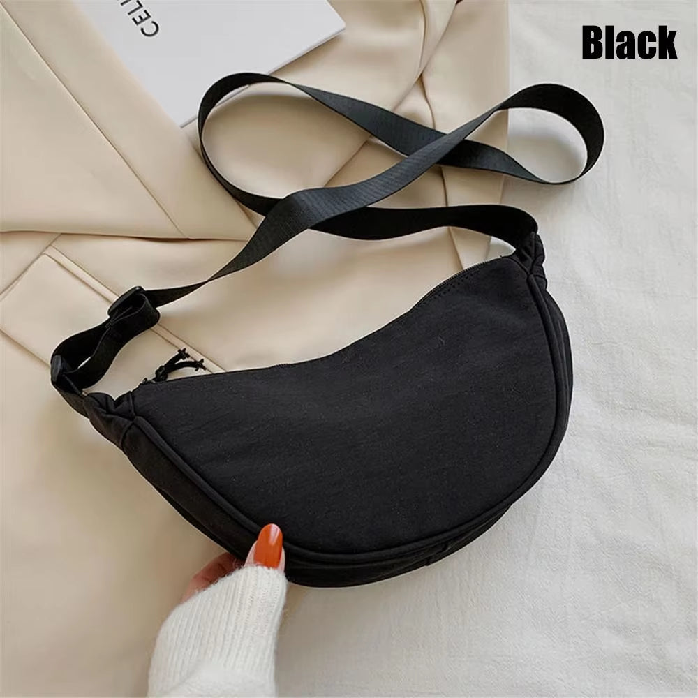 Fashion Nylon Casual Hobos Chest Bag Underarm Bag Crossbody Bag for Women Students Shoulder Cross Body Bag