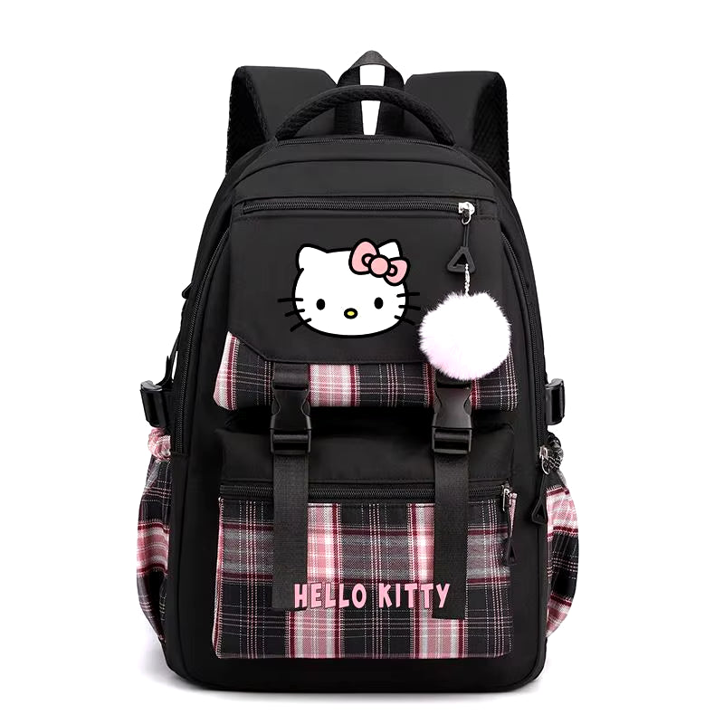 New Hello Kitty Student Backpack Fashionable High Quality Nylon Women'S Backpack Cartoon Large Capacity Girls' School Bag