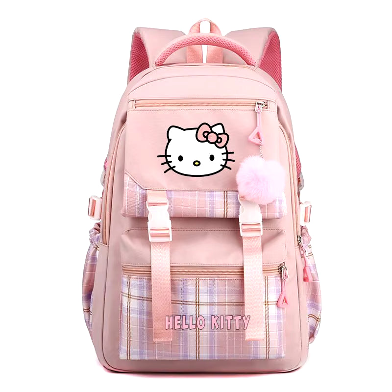 New Hello Kitty Student Backpack Fashionable High Quality Nylon Women'S Backpack Cartoon Large Capacity Girls' School Bag