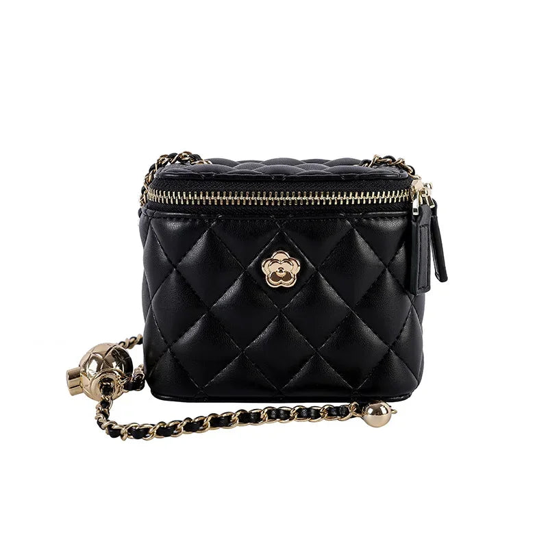 Camellia Rhombic Chain Box Small Bag Women'S Winter Mini Shoulder Crossbody Bag Purses and Handbags Women Handbags Purses