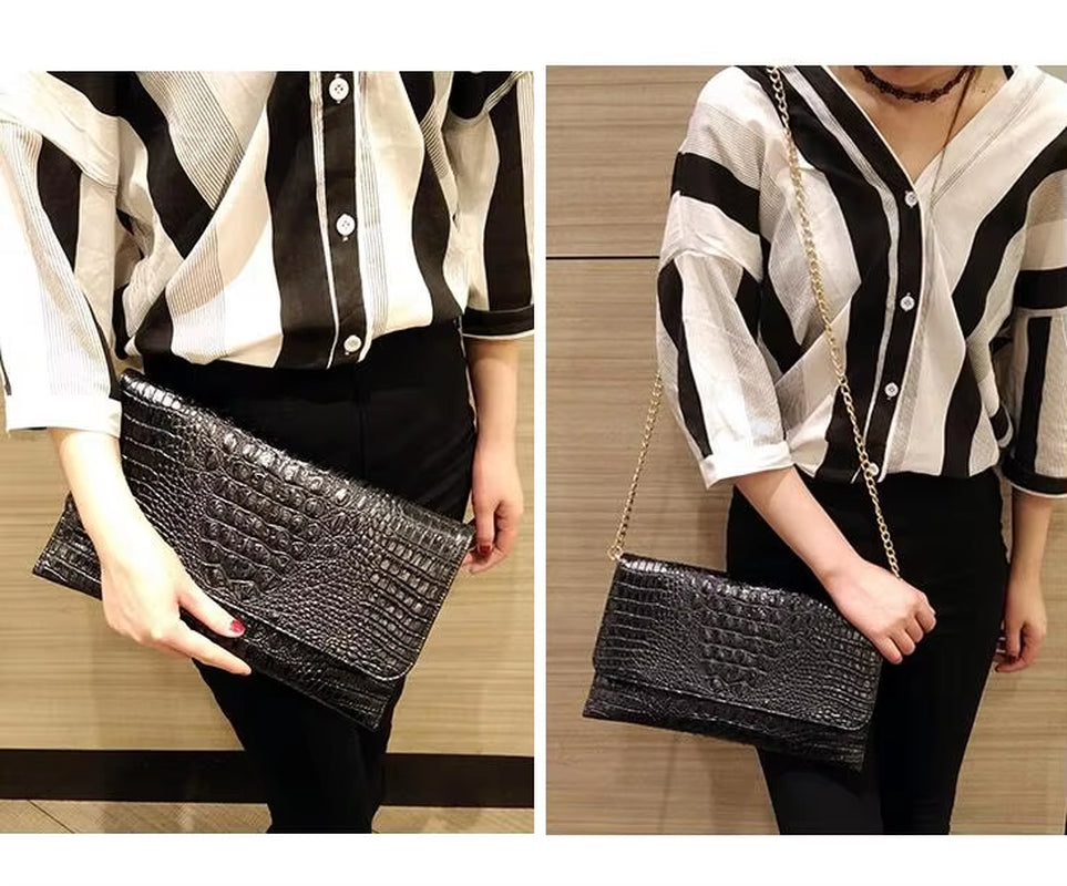 Women Day Clutches Bags Alligator Crossbody Bags for Women Shoulder Bags Women Leather Handbags