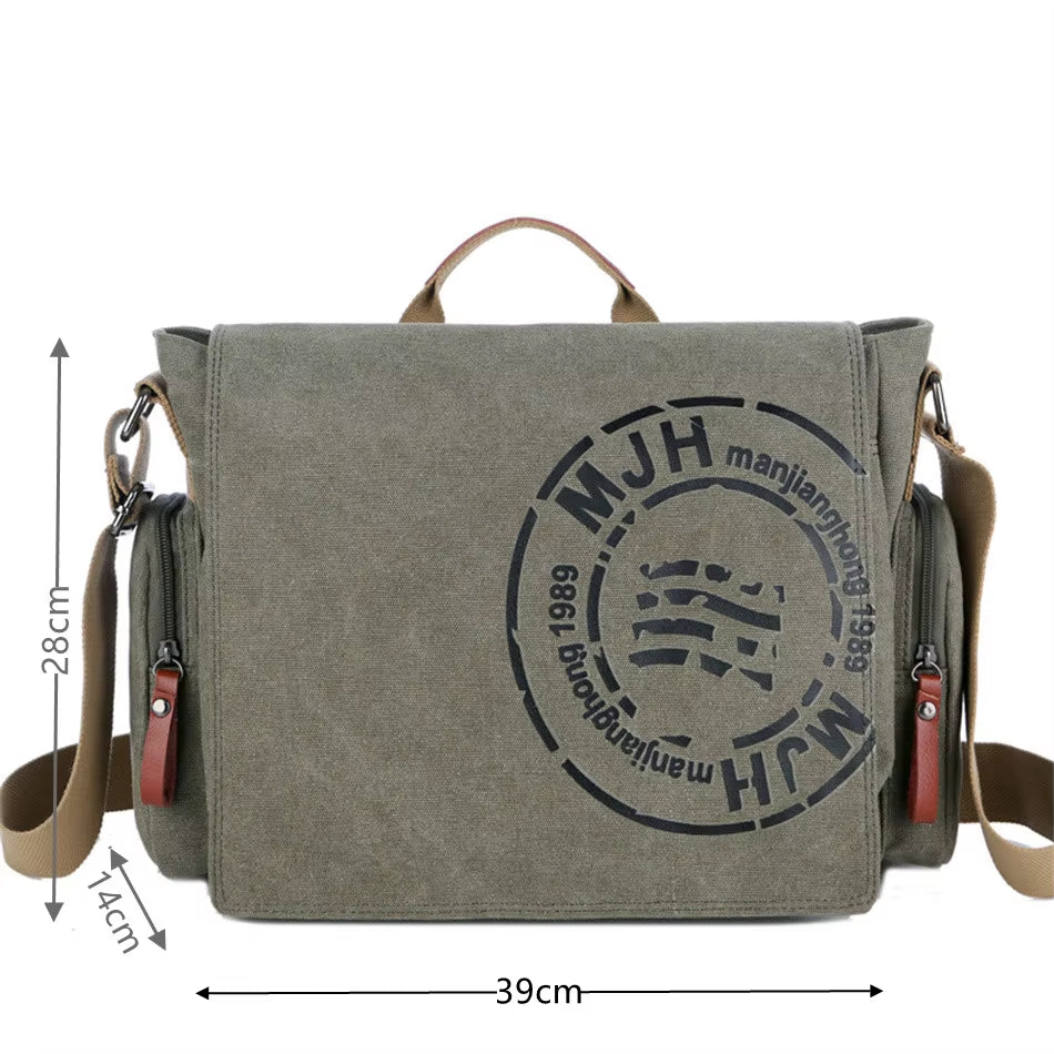 Men'S Fashion Canvas Shoulder Bags Business Travel Crossbody Bags Men Messenger Bags Briefcase Men Handbag Tote