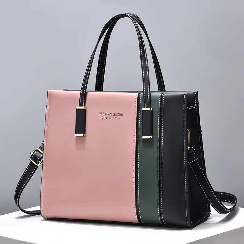 Patchwork Handbags for Women Adjustable Strap Top Handle Bag Large Capacity Totes Shoulder Bags Fashion Crossbody Bags Work Gift