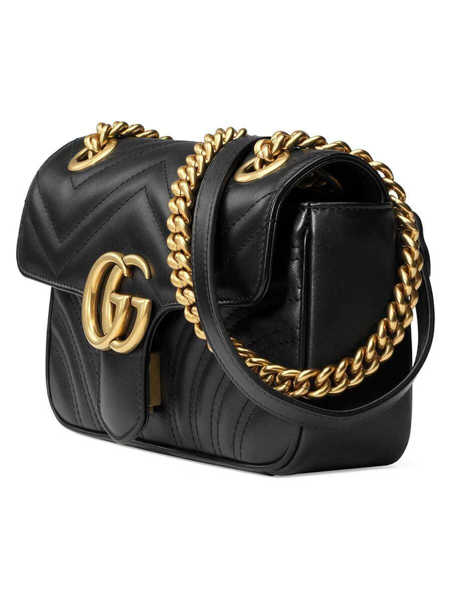 GG Marmont Mini Matelassé Black Leather Shoulder Bag