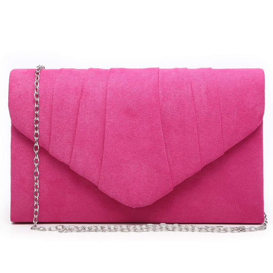 Women'S Evening Bag Pleated Envelope Clutch Handbag Wedding Party Bridal Purse