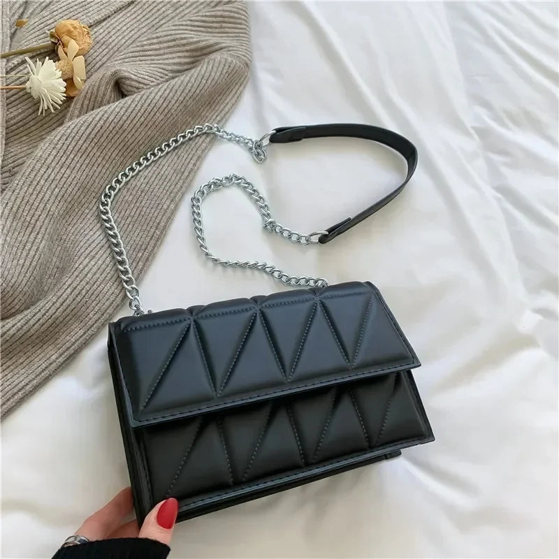 Designer Fashion Women Shoulder Bag Ladies PU Leather Handle Handbags Chain Strap Crossbody Bags for Women