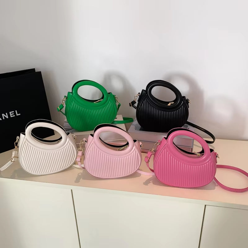 Candy Color Crossbody Bags Y2K Style Women Leather Handbags Zipper Purse