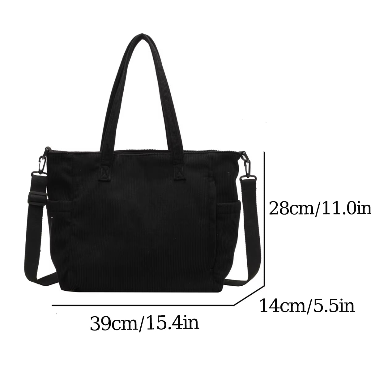 Fashion Versatile Shoulder Bag College Wind Commuting Corduroy Square Bagunisex Large Capacity Leisure Portable Crossbody Bag