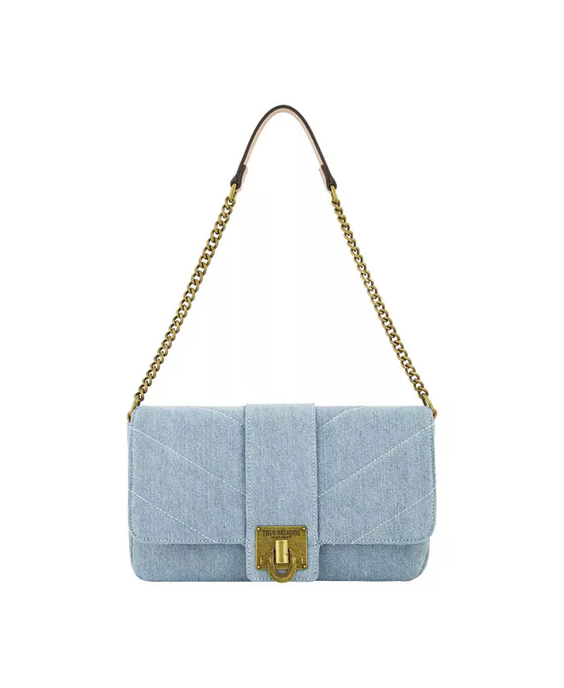 DENIM BRASS HARDWARE FLAP