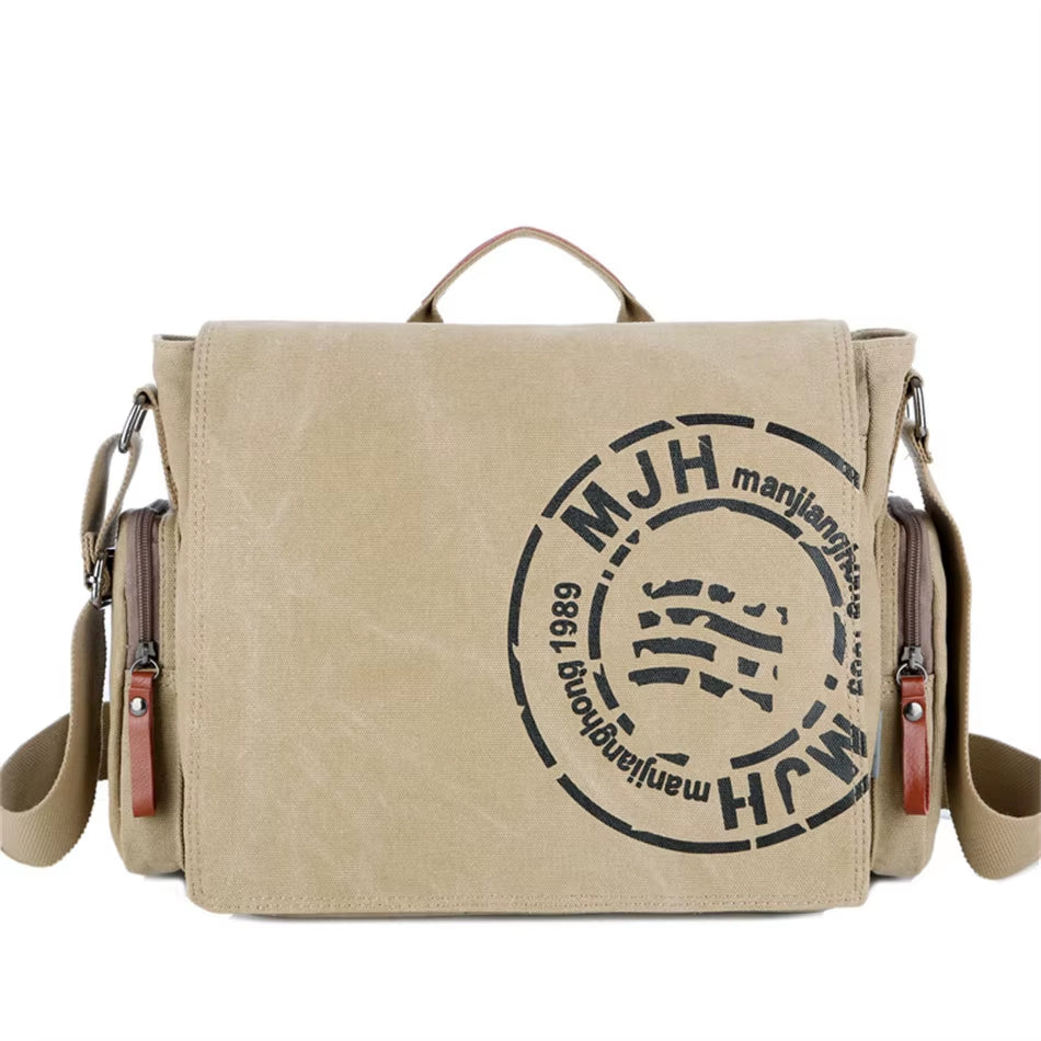 Men'S Fashion Canvas Shoulder Bags Business Travel Crossbody Bags Men Messenger Bags Briefcase Men Handbag Tote