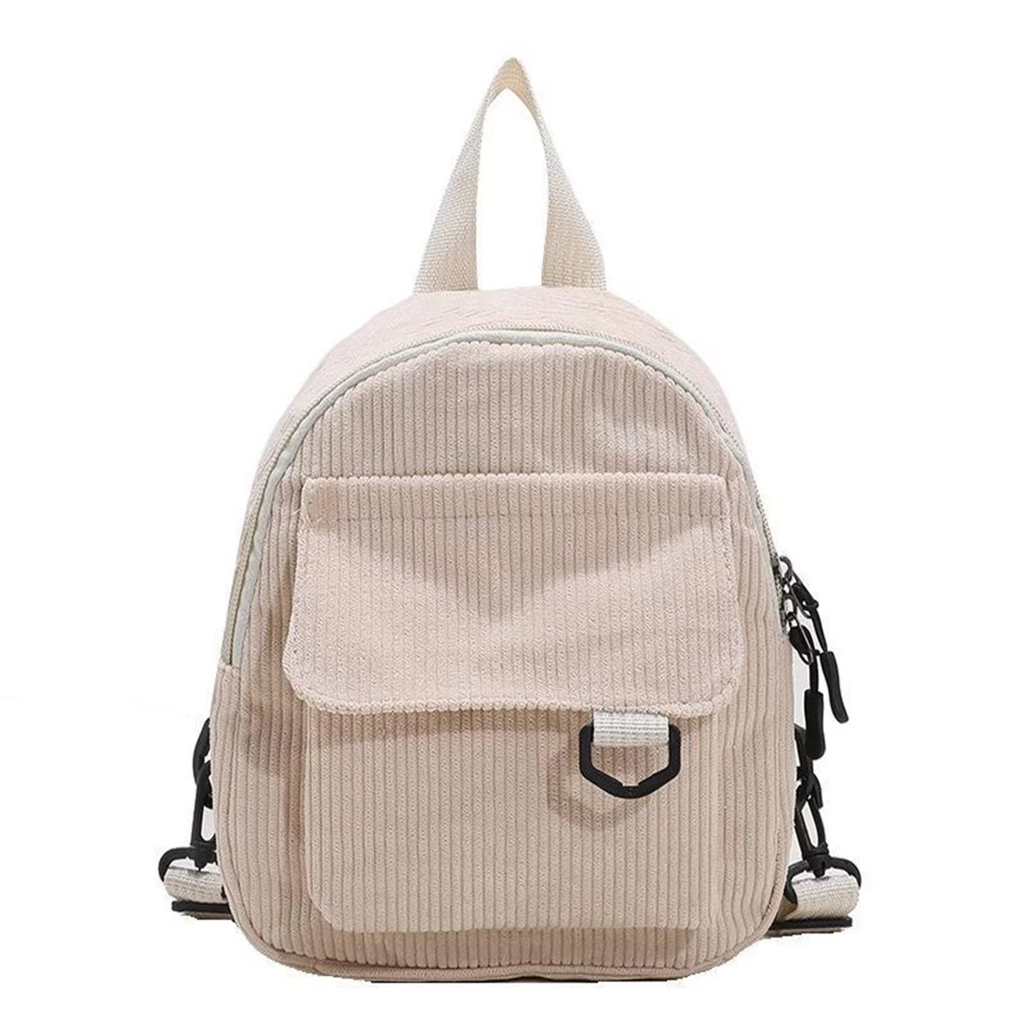 Fashion Women'S Mini Backpack Fashion Solid Color Corduroy Small Simple Casual Traveling Large Capacity Bookbag Female Schoolbag