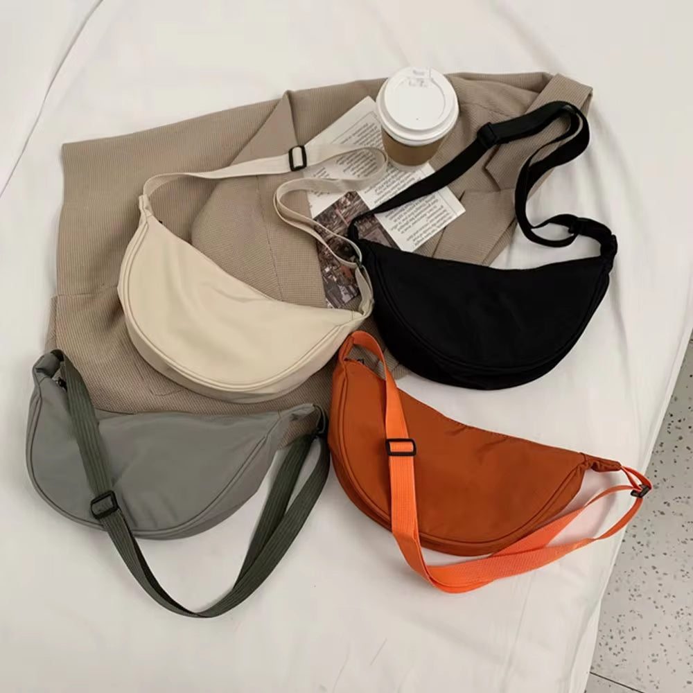 Fashion Nylon Casual Hobos Chest Bag Underarm Bag Crossbody Bag for Women Students Shoulder Cross Body Bag