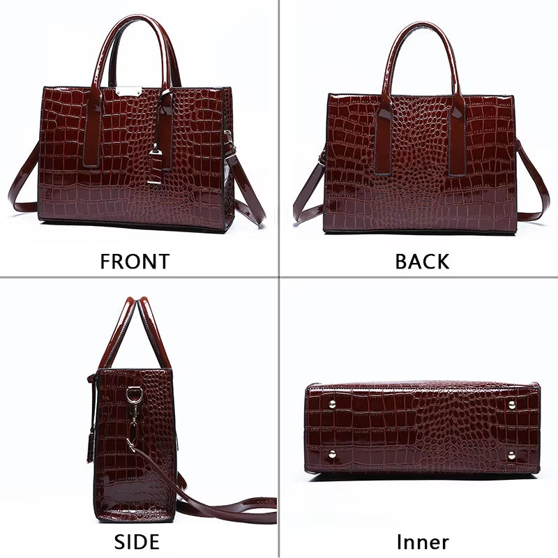 Crocodile Print Women Handbags Purse Tote Bags Adjustable Strap Top Handle Bag Large Capacity Crossbody Bags Work Travel Gift