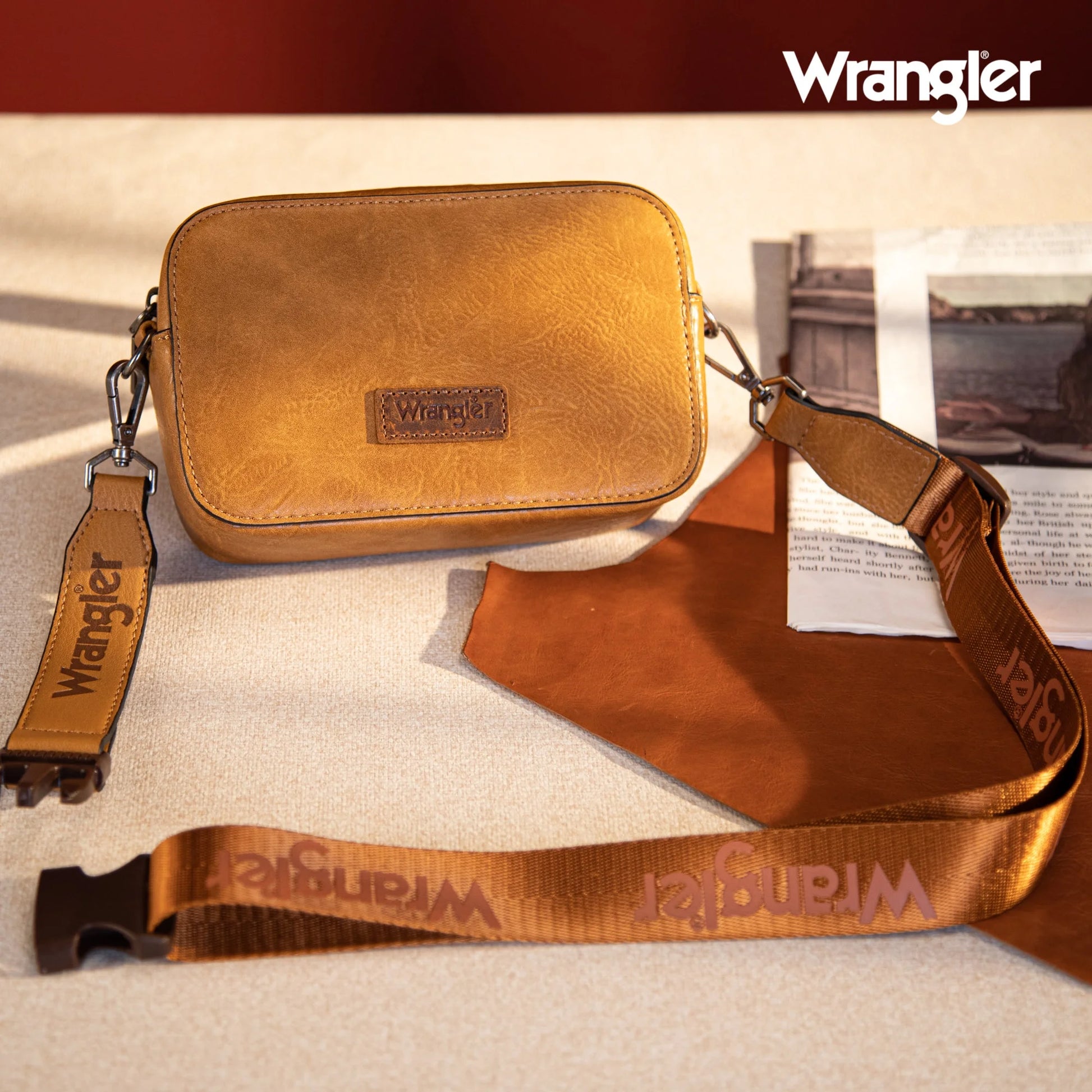 Wrangler Crossbody Bags for Women Camera Bag Purse Trendy Mini with Wide Shoulder Strap