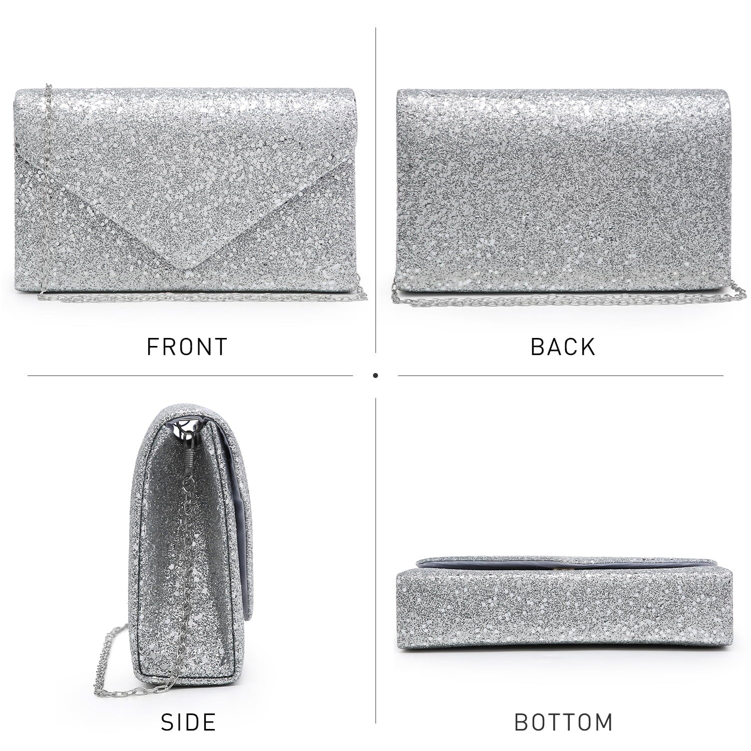 Women Glistening Evening Clutch Bags Formal Party Clutches Wedding Purses Cocktail Prom Clutches