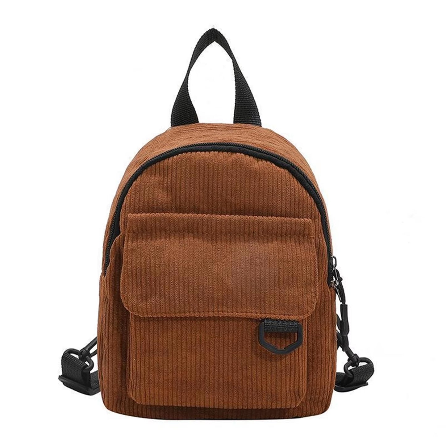 Fashion Women'S Mini Backpack Fashion Solid Color Corduroy Small Simple Casual Traveling Large Capacity Bookbag Female Schoolbag